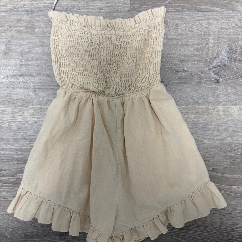 Princess Polly Cream Ruffle Romper
